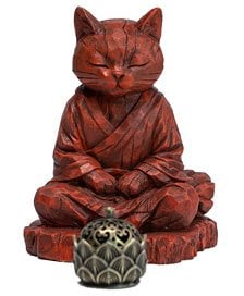 Headcrest Headcrest Zen Cat Wood-Carved Style Figure B (Fashion Doll)