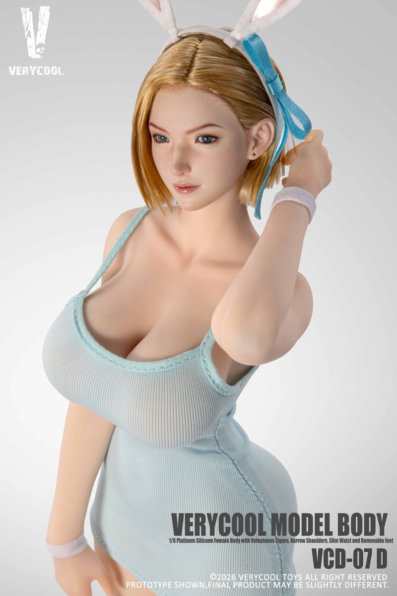 Very Cool Toys Very Cool 1/6 No.7 Platinum Silicone Female Body - Pale skin, blue dress รูปภาพ 4