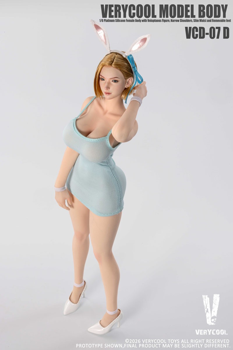 Very Cool Toys Very Cool 1/6 No.7 Platinum Silicone Female Body - Pale skin, blue dress รูปภาพ 6