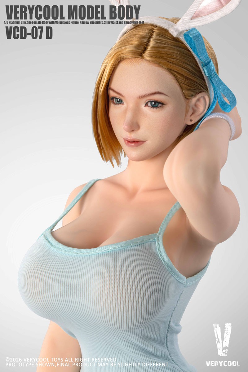 Very Cool Toys Very Cool 1/6 No.7 Platinum Silicone Female Body - Pale skin, blue dress รูปภาพ 7