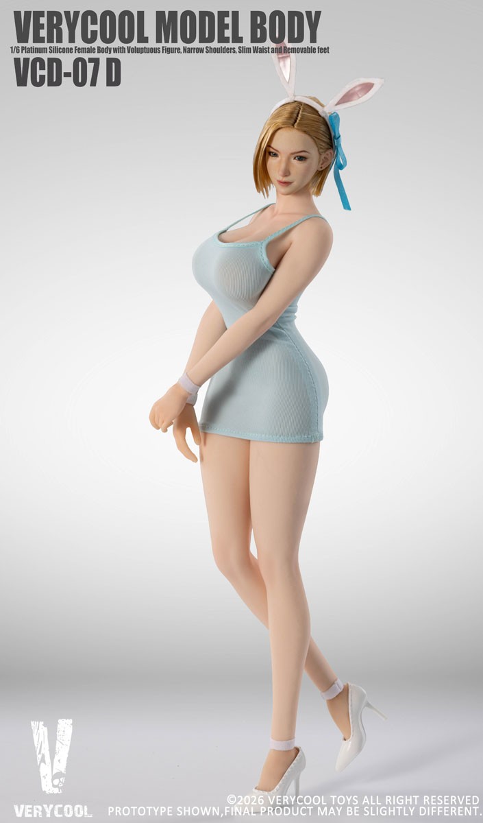 Very Cool Toys Very Cool 1/6 No.7 Platinum Silicone Female Body - Pale skin, blue dress รูปภาพ 8