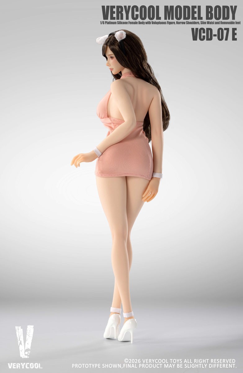 Very Cool Toys Very Cool 1/6 No.7 Platinum Silicone Female Body - Pale skin, pink dress Bild 6