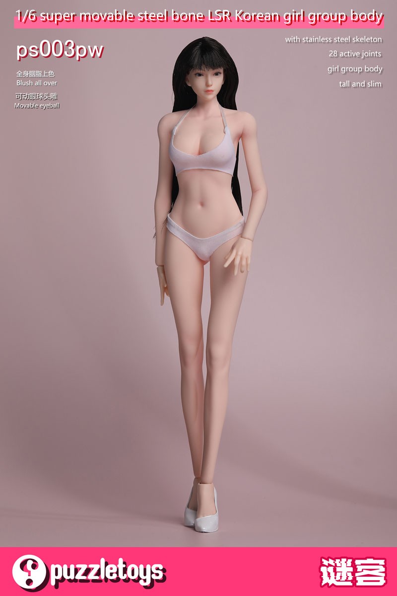 Puzzle Toys Puzzle Toys 1/6 LSR Seamless Female Body Set with Head (Pink-White) (Fashion Doll) hình ảnh 4