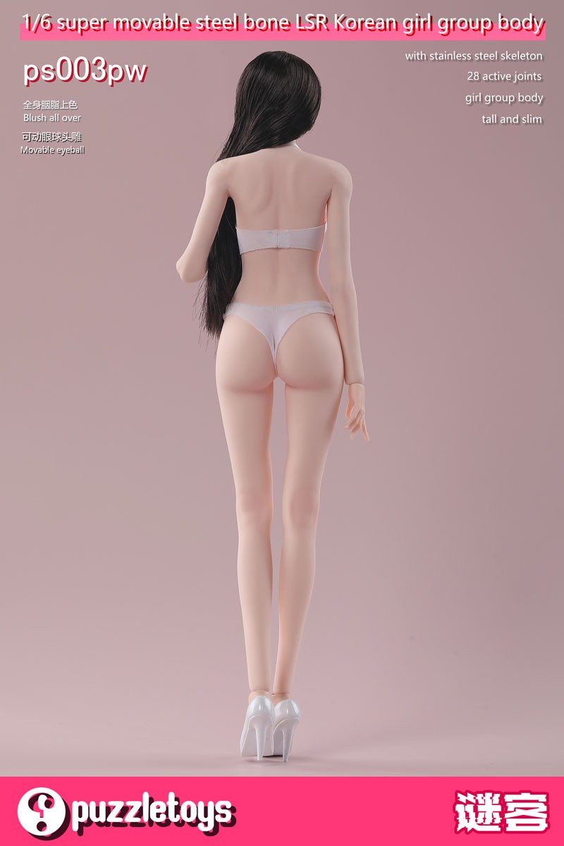 Puzzle Toys Puzzle Toys 1/6 LSR Seamless Female Body Set with Head (Pink-White) (Fashion Doll) hình ảnh 5