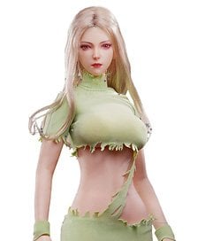 Mojoey Studio Mojoey Studio 1/6 Slender Female Body with Head (Green) (Fashion Doll)