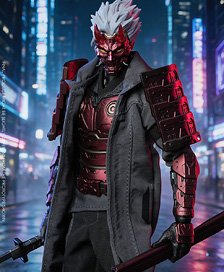 Vtoys VTOYS x BMS x CF Cyberpunk Series Samurai The Crimson Dawn of the Blade 1/12 Scale Action Figure (Fashion Doll)
