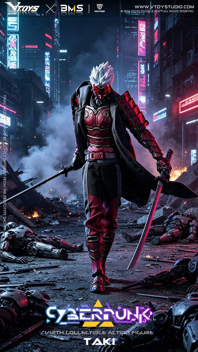 Vtoys VTOYS x BMS x CF Cyberpunk Series Samurai The Crimson Dawn of the Blade 1/12 Scale Action Figure (Fashion Doll) Bild 4