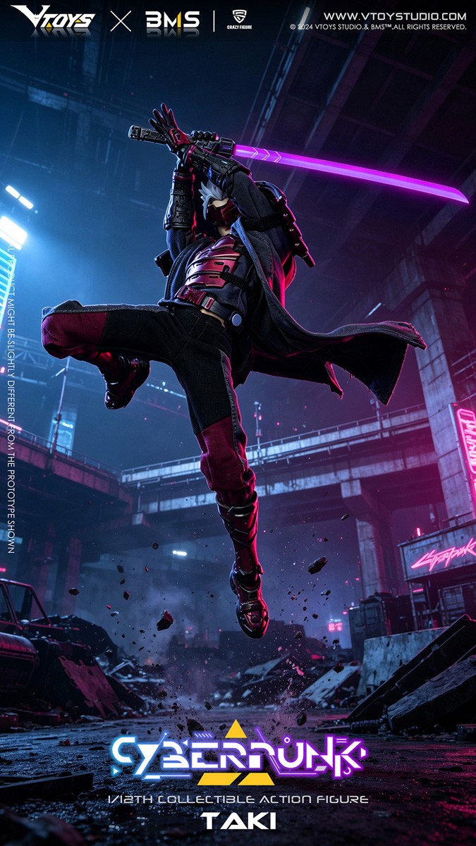 Vtoys VTOYS x BMS x CF Cyberpunk Series Samurai The Crimson Dawn of the Blade 1/12 Scale Action Figure (Fashion Doll) Bild 6