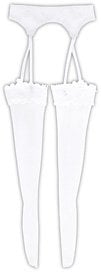 Azone International Q`z Sheer Garter Stockings (White x White) รูปภาพ 1