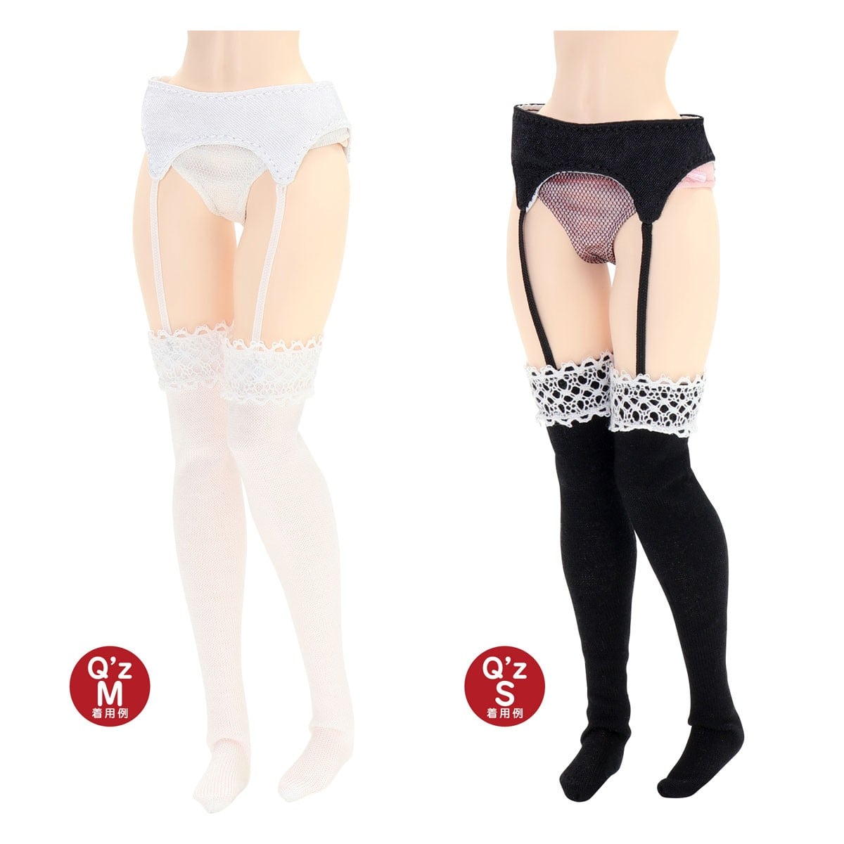 Azone International Q`z Knit Garter Stockings (Black x White) รูปภาพ 4