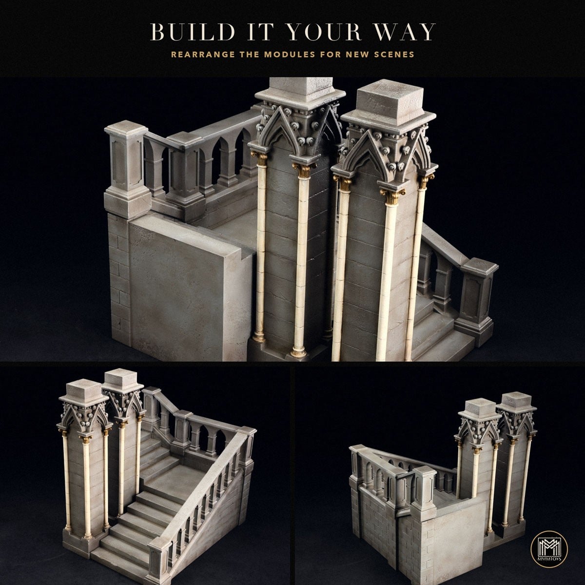 MMM Toys MMM Toys 1/12 Gothic Cathedral Staircase Diorama รูปภาพ 4
