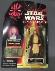 TOMY COLLECTION 1 QUI GON JINN / (NABOO) WITH LIGHTSABER AND HANDLE 3.5 Inch