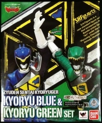 Bandai SH Figuarts Zyuden Sentai Kyoryuger Kyoryu Blue and green set hình ảnh 1