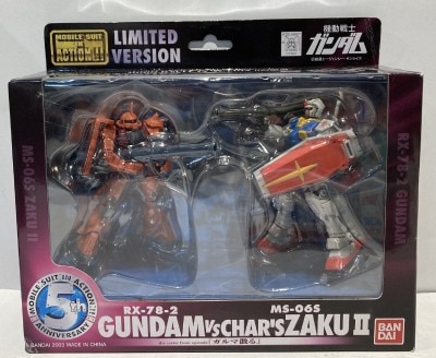 Bandai Mobile Suit (MS) in Action!! MIA 5th Anniversary Gundam vs. Zaku For Use With Char Garma Falls