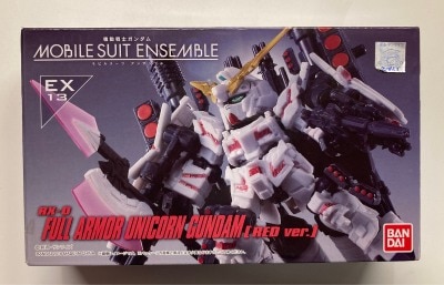 BANDAI MOBILE SUIT ENSEMBLE Mobile Suit Gundam Unicorn Full Armor Unicorn Gundam (REDVer) EX13 gambar 1