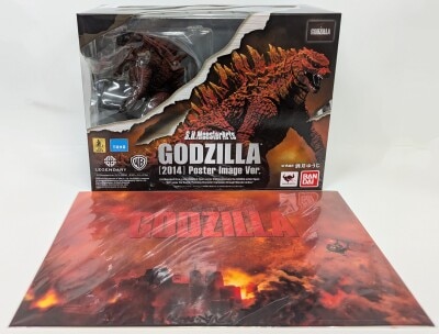 Bandai - SH MonsterArts Godzilla 2014 Hollywood version Godzilla poster image version with back sheet and seat รูปภาพ 1