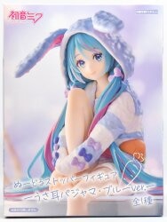 FuRyu Noodle Stopper Figure VOCALOID Hatsune Miku Bunny Ear Pajamas Blue Ver. image 1