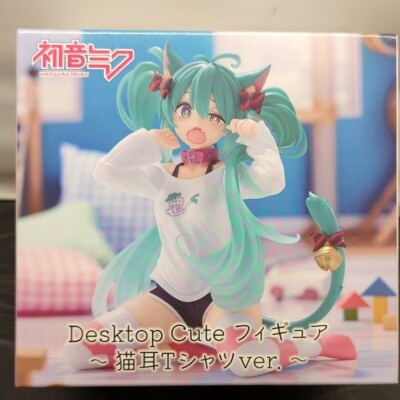 Taito Desktop Cute Figure Hatsune Miku ~Cat Ear T-Shirt Ver.~ รูปภาพ 1