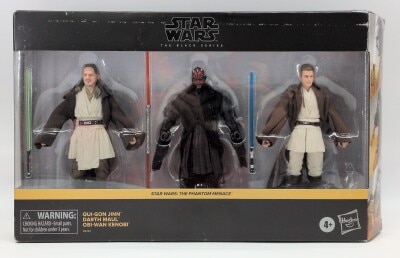 HASBRO THE BLACK QUI GON JINN / DARTH MAUL / OBI WAN KENOBI 6 inch