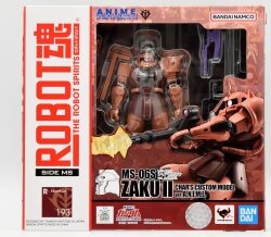 BANDAI SPIRITS ROBOT魂<side ms=""> バンダイナムコ版 シャア専用ザク ver. A.N.I.M.E. 193 </side> gambar 1