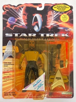 PLAYMATES (ACTION FIGURE) LIEUTENANT COMMANDER WORF / (14 characters on the back of the backing cardboard) 5 inches