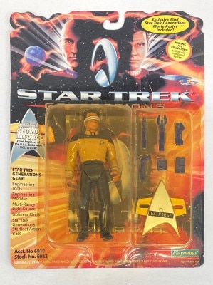 PLAYMATES (ACTION FIGURE) LIEUTENANT COMMANDER GEORDI LA FORGE / (14 characters on the back of the backing cardboard) 5 inches