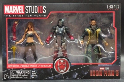 HASBRO MARVEL STUDIOS / THE FIRST TEN YEARS IRON MAN 3 PEPPER POTTS / IRON MAN MARK XXII / THE MANDARIN 6 inch