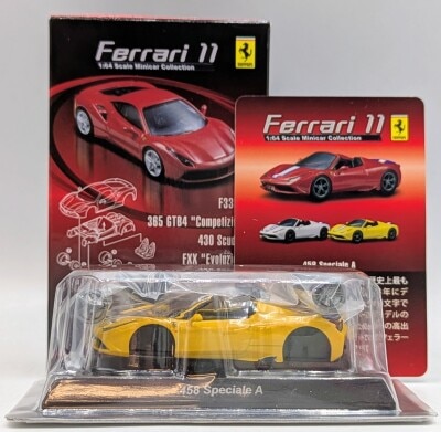 Kyosho 1/64 Ferrari Mini Car Collection 11 458 Speciale A (Yellow)