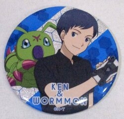 LB POP-UP THEATER Glitter Can Badge Digimon Shop Part 2 Ken Ichijoji& Wormmon รูปภาพ 1