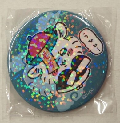 Gray Parker Service Hologram Can Badge in Capsule / Chiikawa Restaurant Chiikawa Momonga (Jiangshi) image 1