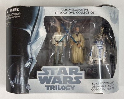 Tomy Direct COMMEMORATIVE TRILOGY DVD COLLECTION LUKE SKYWALKER / OBI WAN KENOBI / C-3PO AND R2-D2 3.5 Inch image 1