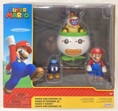 JAKKS PACIFIC 2 FIGURES, 2 ACCESSORIES AND BASE MARIO AND BOWSER JR.