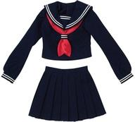 ドールアクセサリー 1/3 AZO2用 長袖クラシカルセーラー服＆スカーフset(ネイビー×レッド)