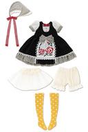 ドールアクセサリー PN 20cm用 LSS薔薇の乙女ワンピset〜byカニホル〜(ブラック×ストライプ) 「Little chouchou-リトルシュシュ-」