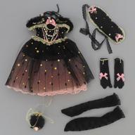 ドールアクセサリー MSD/MDD用 ブラックスノーファンタジー 衣装セット