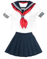 ドールアクセサリー AZO2用 セーラー夏服set(ネイビー×レッド)