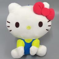 ぬいぐるみ ハローキティ(オーバーオールブルー) おすわりドール 「サンリオキャラクターズ」