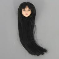 ドールアクセサリー 1/6 女性ヘッド(黒髪/ロング)