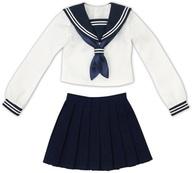ドールアクセサリー 1/3 AZO2用 長袖クラシカルセーラー服＆スカーフset(ホワイト×ネイビー)
