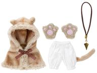 ドールアクセサリー 1/6 PNXS用 ねずみさんのおでかけケープset(ベージュ×ボルドー) 「こもれび森のお洋服屋さん♪」