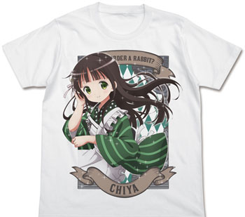COSPA Is the order a rabbit? - Chiya Full Color T-shirt / WHITE - M