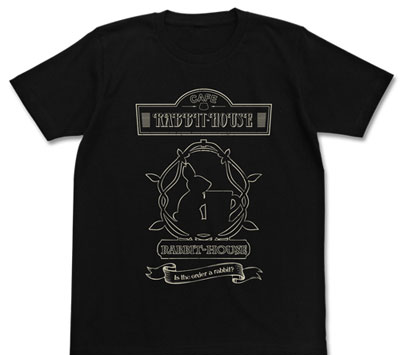 COSPA Is the order a rabbit? - Rabbit House T-shirt / BLACK - S gambar 1
