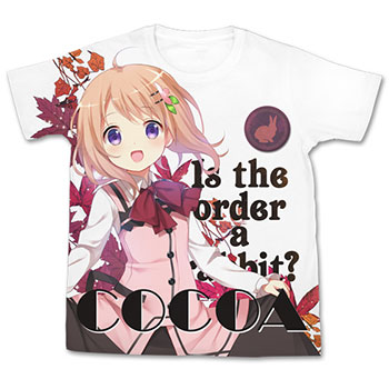 COSPA Is the order a rabbit?? - Cocoa Full Graphic T-shirt / WHITE - L รูปภาพ 1