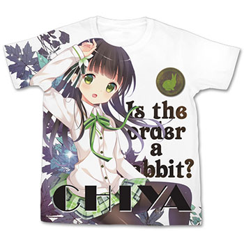 COSPA Is the order a rabbit?? - Chiya Full Graphic T-shirt / WHITE - L
