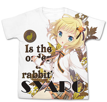 COSPA Is the order a rabbit?? - Syaro Full Graphic T-shirt / WHITE - M