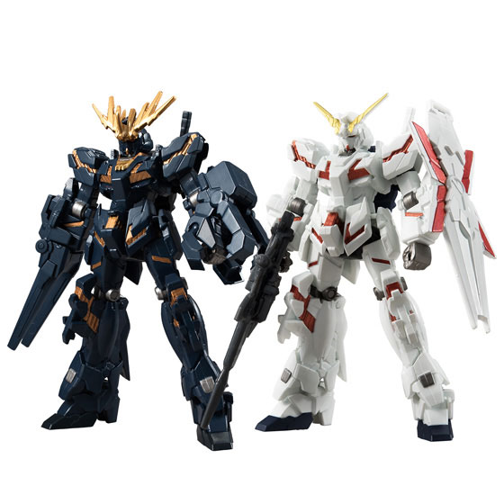 Bandai ASSAULT KINGDOM EX10 Unicorn Gundam [Destroy Mode] & Unicorn Gundam 02 Banshee [Destroy Mode] (CANDY TOY)