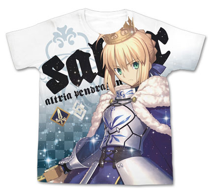 COSPA Fate/Grand Order - Altria Pendragon Full Graphic T-shirt / WHITE - L