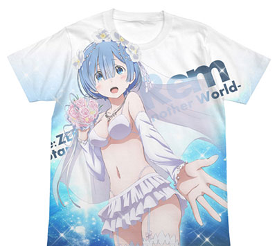 COSPA Re:ZERO -Starting Life in Another World- 웨딩 렘 풀그래픽 티셔츠 / WHITE - XL 이미지 1