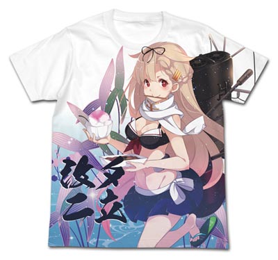 COSPA Kantai Collection -Kan Colle- Yudachi Kai-II Swimsuit mode Full Graphic T-shirt / WHITE-M