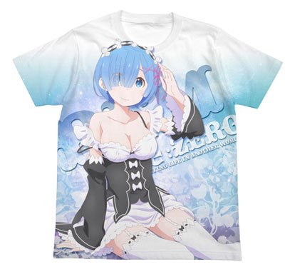 COSPA Re:ZERO -Starting Life in Another World- Rem Full Graphic T-shirt / WHITE-S รูปภาพ 1